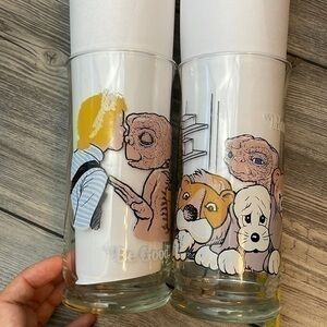 2 Vintage ET the Extraterrestrial Tumblers Glasses 80s Pizza Hut Promo